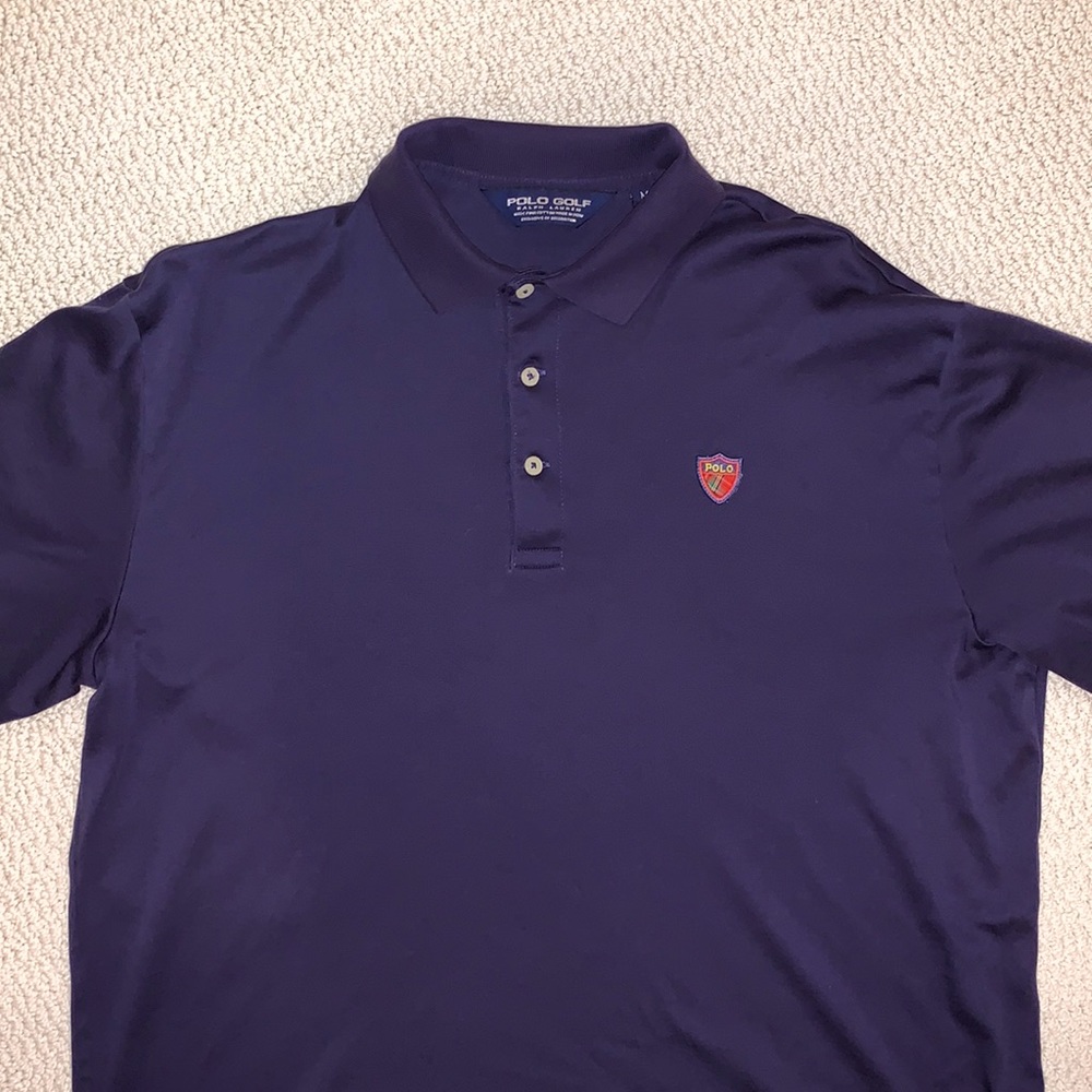 POLO GOLF Long Sleeve Polo Shirt (Navy Blue, M)